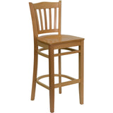 English Elm Commercial Grade Series Vertical Slat Back Wood Restaurant Barstool