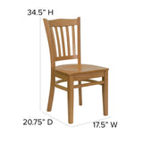 English Elm Commercial Grade Series Vertical Slat Back Wood Restaurant Chair