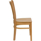 English Elm Commercial Grade Series Vertical Slat Back Wood Restaurant Chair