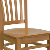 English Elm Commercial Grade Series Vertical Slat Back Wood Restaurant Chair