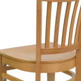 English Elm Commercial Grade Series Vertical Slat Back Wood Restaurant Chair