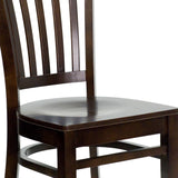 English Elm Commercial Grade Series Vertical Slat Back Walnut Wood Restaurant Chair