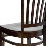 English Elm Commercial Grade Series Vertical Slat Back Walnut Wood Restaurant Chair