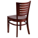 English Elm Commercial Grade Series Slat Back Mahogany Wood Restaurant Chair