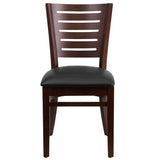 English Elm Commercial Grade Series Slat Back Walnut Wood Restaurant Chair - Vinyl Seat