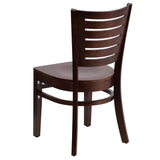 English Elm Commercial Grade Series Slat Back Walnut Wood Restaurant Chair