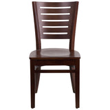 English Elm Commercial Grade Series Slat Back Walnut Wood Restaurant Chair