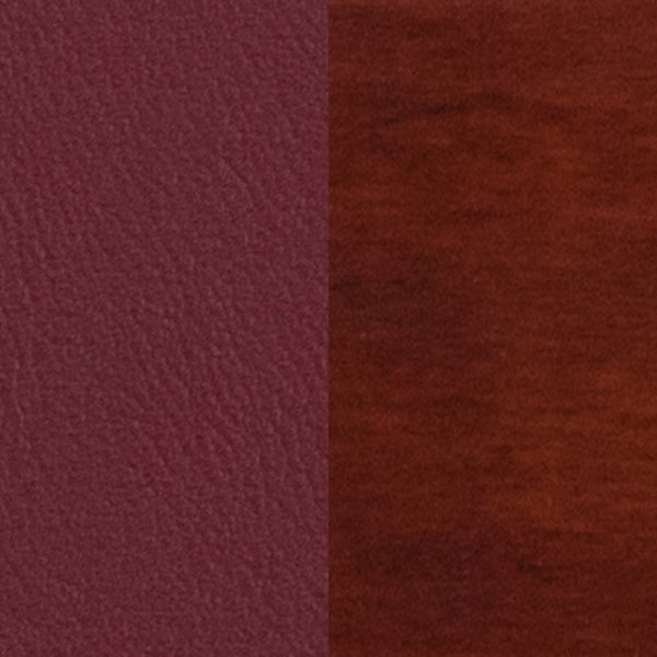 English Elm Commercial Grade Series Slat Back Mahogany Wood Restaurant Barstool - Vinyl Seat