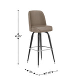 English Elm Commercial Grade Commercial Grade Metal Barstool with Swivel Bucket Seat