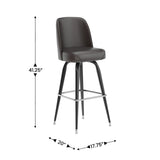 English Elm Commercial Grade Commercial Grade Metal Barstool with Swivel Bucket Seat