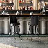 English Elm Commercial Grade Commercial Grade Metal Barstool with Swivel Bucket Seat