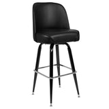 English Elm Commercial Grade Metal Barstool with Swivel Bucket Seat