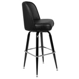 English Elm Commercial Grade Metal Barstool with Swivel Bucket Seat