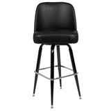 English Elm Commercial Grade Metal Barstool with Swivel Bucket Seat