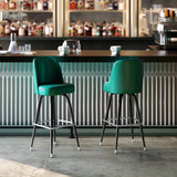 English Elm Commercial Grade Commercial Grade Metal Barstool with Swivel Bucket Seat