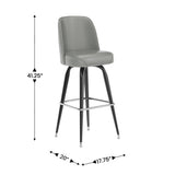 English Elm Commercial Grade Commercial Grade Metal Barstool with Swivel Bucket Seat