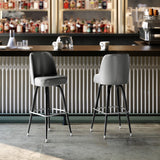 English Elm Commercial Grade Commercial Grade Metal Barstool with Swivel Bucket Seat