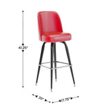 English Elm Commercial Grade Commercial Grade Metal Barstool with Swivel Bucket Seat