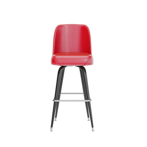 English Elm Commercial Grade Commercial Grade Metal Barstool with Swivel Bucket Seat