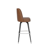 English Elm Commercial Grade Commercial Grade Metal Barstool with Swivel Bucket Seat