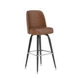 English Elm Commercial Grade Commercial Grade Metal Barstool with Swivel Bucket Seat