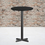 Commercial Grade 24'' Round Laminate Table Top with 22'' x 22'' Bar Height Table Base