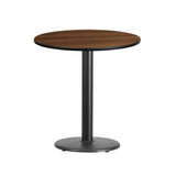 English Elm Commercial Grade 24'' Round Laminate Table Top with 18'' Round Table Height Base