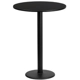 Commercial Grade 24'' Round Laminate Table Top with 18'' Round Bar Height Table Base