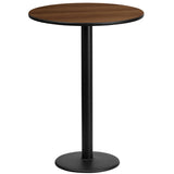 English Elm Commercial Grade 24'' Round Laminate Table Top with 18'' Round Bar Height Table Base