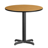 English Elm Commercial Grade 30'' Round Laminate Table Top with 22'' x 22'' Table Height Base