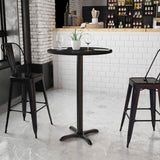 30'' Round Laminate Bar Table Set - Commercial Grade, Black Finish, Sturdy Construction