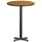 English Elm Commercial Grade 30'' Round Laminate Table Top with 22'' x 22'' Bar Height Table Base