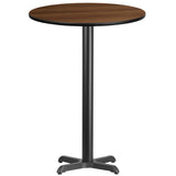 English Elm Commercial Grade 30'' Round Laminate Table Top with 22'' x 22'' Bar Height Table Base