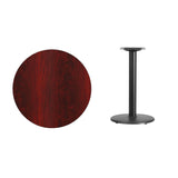 English Elm Commercial Grade 30'' Round Laminate Table Top with 18'' Round Table Height Base