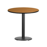 English Elm Commercial Grade 30'' Round Laminate Table Top with 18'' Round Table Height Base