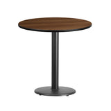 English Elm Commercial Grade 30'' Round Laminate Table Top with 18'' Round Table Height Base