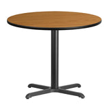 English Elm Commercial Grade 36'' Round Laminate Table Top with 30'' x 30'' Table Height Base