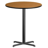 English Elm Commercial Grade 36'' Round Laminate Table Top with 30'' x 30'' Bar Height Table Base