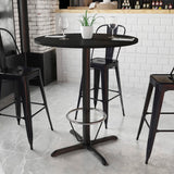 36'' Round Laminate Bar Height Table Set with Foot Ring - Commercial Grade