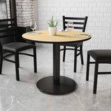 English Elm Commercial Grade 36'' Round Laminate Table Top with 24'' Round Table Height Base