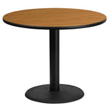 English Elm Commercial Grade 36'' Round Laminate Table Top with 24'' Round Table Height Base