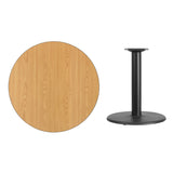 English Elm Commercial Grade 36'' Round Laminate Table Top with 24'' Round Table Height Base