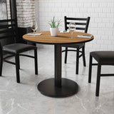 English Elm Commercial Grade 36'' Round Laminate Table Top with 24'' Round Table Height Base