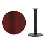 English Elm Commercial Grade 36'' Round Laminate Table Top with 24'' Round Bar Height Table Base