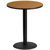 English Elm Commercial Grade 36'' Round Laminate Table Top with 24'' Round Bar Height Table Base