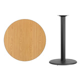 English Elm Commercial Grade 36'' Round Laminate Table Top with 24'' Round Bar Height Table Base