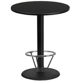 36'' Round Laminate Bar Height Table with Foot Ring - Commercial Grade