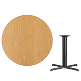 English Elm Commercial Grade 42'' Round Laminate Table Top with 33'' x 33'' Table Height Base