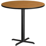 English Elm Commercial Grade 42'' Round Laminate Table Top with 33'' x 33'' Bar Height Table Base