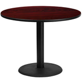 English Elm Commercial Grade 42'' Round Laminate Table Top with 24'' Round Table Height Base